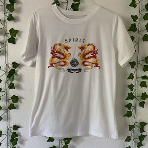 Shein white dragon tee